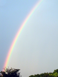 CANPで夕立の後出た虹